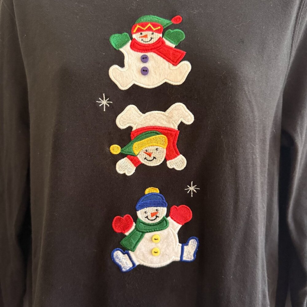 Mercer Street Studio Snowman Holiday Top Petite XL - Picture 6 of 11
